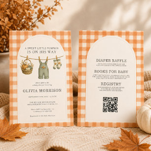 Invitation Toute en Une Douce Petite Fête de Bébé Garçon Citr