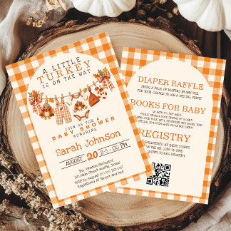 Invitation Toute en une petite dinde Baby Shower d'automne 