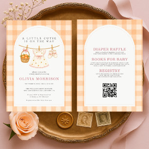 Invitation Toute en Une Petite Fille Mignonne Fête de Naissan