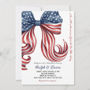 Invitation Toute fille très américaine Baby Shower patriotiqu
