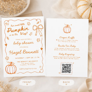 Invitation Toute la Fête de Bébé de l'Automne Dessinée à la M