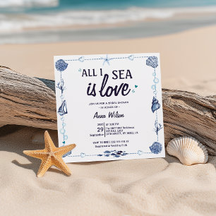 Invitation Toute la Mer n'est qu'Amour Réception de Mariage A