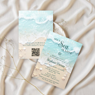 Invitation Toute la mer n'est qu'amour Réception de mariage d