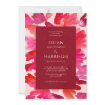 Toute l'Aquarelle Aimée rose rouge Mariage Invitat