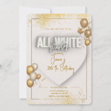 Toute l'invitation d'anniversaire d'affaire blanch