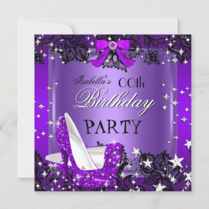 Invitation Toute Occasion Élégante Parties scintillant violet