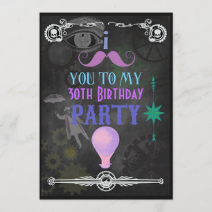 Invitation Toute occasion Steampunk Chalkboard Party Invitati