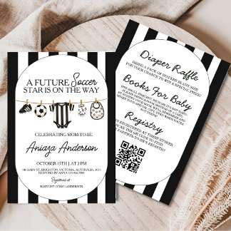 Invitation Toute une future star de football noir Baby Shower