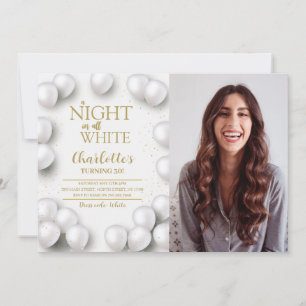 Invitation Toute White Anniversaire Fête Une Nuit En Blanc Ph