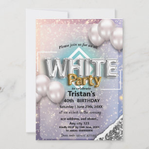 Invitation Toutes les affaires blanches ou la fête