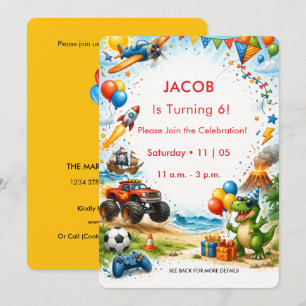 Invitation Toutes les choses que j'aime Enfants Anniversaire