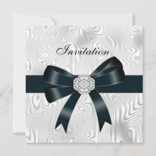 Invitation Toutes les occasions Abstrait Argent bl