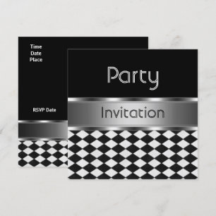 Invitation Toutes Les Occasions Diamant Blanc Noir