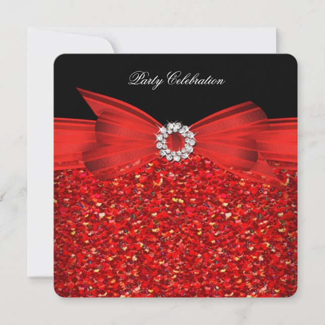 Invitation Toutes les occasions Luxe Parties scintillant Roug (Devant)