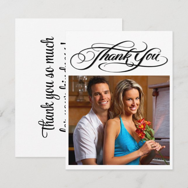 Invitation Toutes les occasions PHOTO Merci (Devant / Derrière)