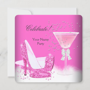 Invitation Toutes les occasions Pink Margarita High Heels Par