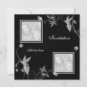 Invitation Toutes Occasions Fleurie Noir Ajouter P