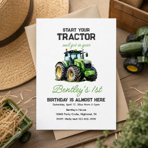 Invitation Tracteur 1er anniversaire Fun Farm
