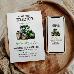 Invitation Tracteur 1er anniversaire Fun Farm