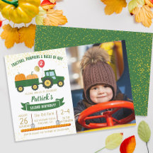 Tracteur Citrouille Fall Boy Photo Anniversaire In