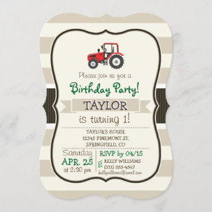 Invitations Faire Part Cartes Anniversaire Tracteur Zazzle Ch