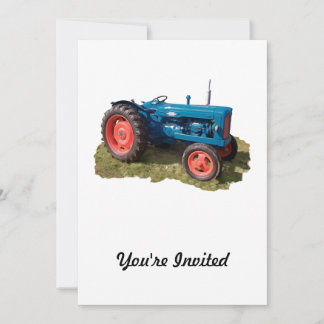 Invitation Tracteur et champ vintages antiques brillamment