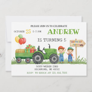 Invitation Tracteur Personnel Anniversaire
