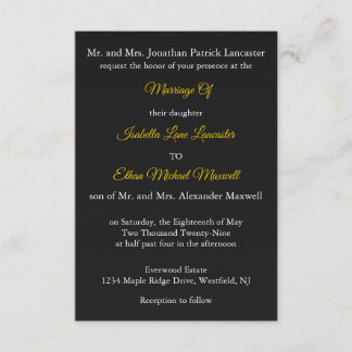 Invitation Traditional Wedding with Both Parents Names on