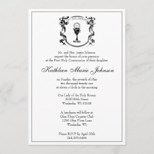 Invitation Traditionnelle Catholique Élégante Première Sainte