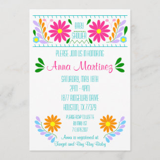 Invitation traditionnelle de fête mexicaine brodée