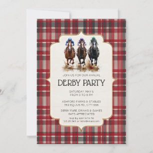 Invitation traditionnelle Kentucky Derby tartan ro