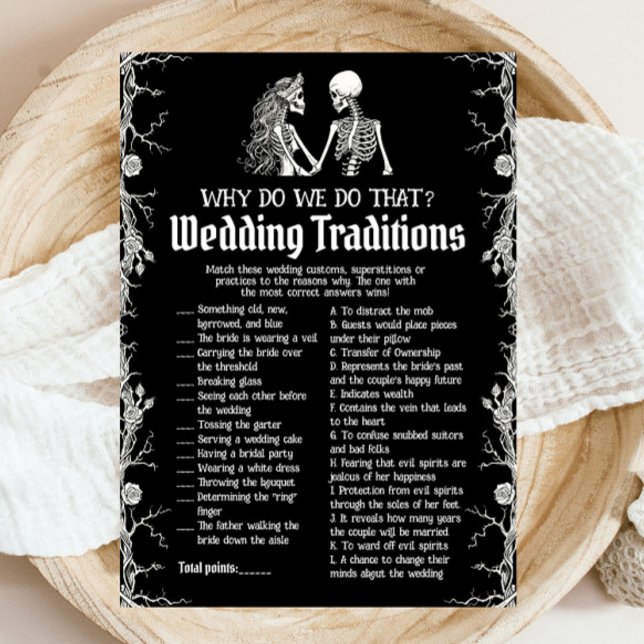 Invitation Traditions Mariages de squelette d'Halloween Jeu n (Halloween Skeleton Wedding Traditions Bridal Game)