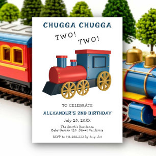 Invitation Train Chugga Two Two Deuxième Anniversaire