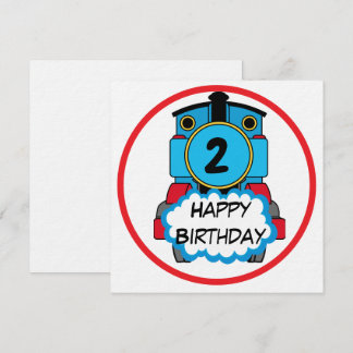 Invitation Train Joyeux Anniversaire autocollant rond