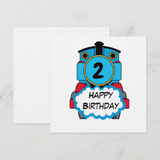 Invitation Train Joyeux Anniversaire autocollant rond