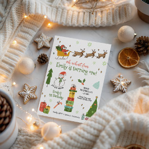 Invitation Traîneau du Père Noël Renne Noël 1er Anniversaire