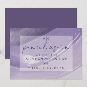 Invitation Traits de pinceau aquarelle prune Modern Pencil Us