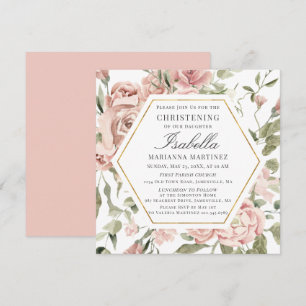 Invitation Trame dorée rose pâle