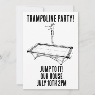 Invitation TRAMPOLINE ANNIVERSAIRE PARTIE personnalisée Invit
