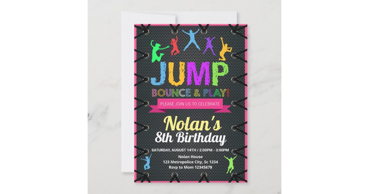 Invitation Trampoline Imprimer Zazzle Ch