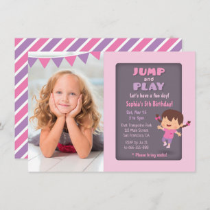 Invitation Trampoline Trampoline, fille de Cute Jump