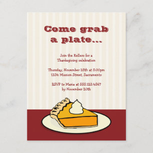 Invitation Tranche de tarte de citrouille sur le dîner de