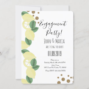 Invitation Tranches de citron boho avec fausse brillance pour