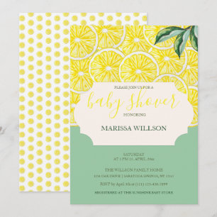 Invitation Tranches de citron illustrées modernes Art aquarel