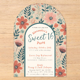 Invitation transparente pour un sweet sixteen auto