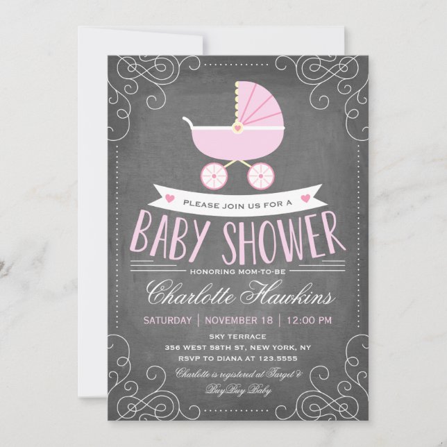 Invitation Transport de bébé | Baby shower (Devant)