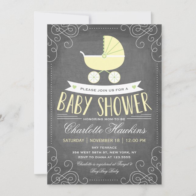 Invitation Transport de bébés| Baby shower neutre (Devant)