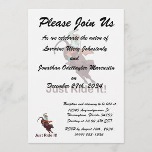 Invitation Traversez-le Cowboy et Bull