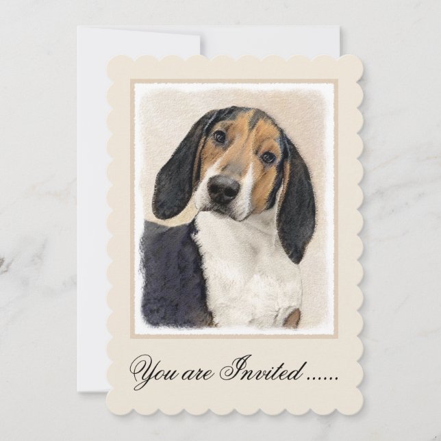 Invitation Treeing Walker Coonhound Peinture - Art original (Devant)