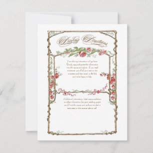 Invitation Treillis en Faux Bois de style lettrepress vintage
